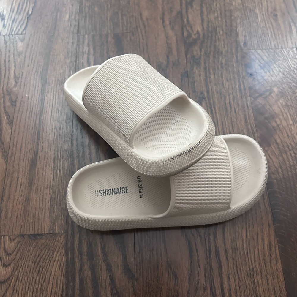 Kids Cream Slide Sandals